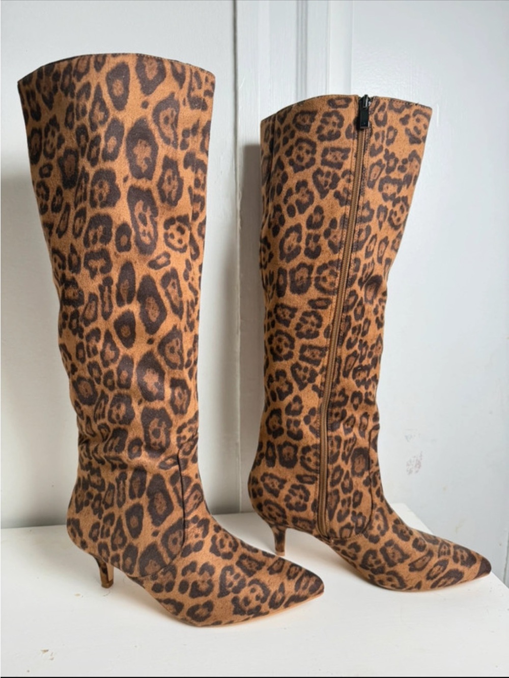 MOTF Leopard-Print Knee High Boots - Brown/Black🐆